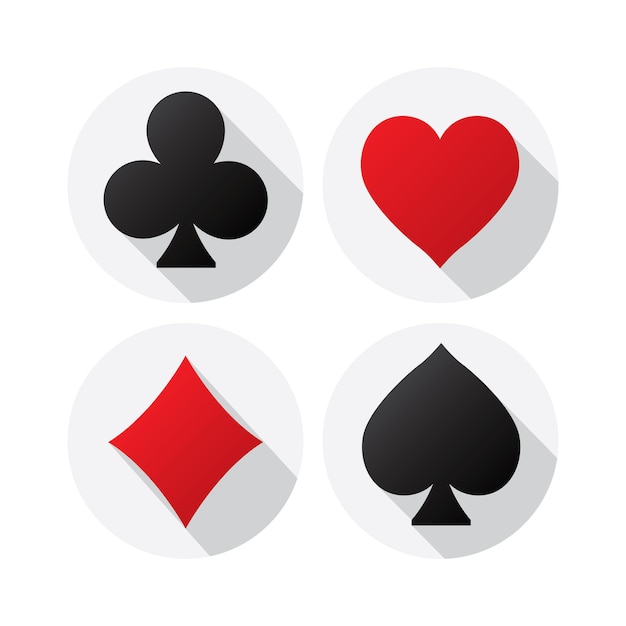 Playing Card suits on white background