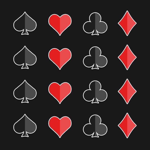 Vector playing card symbols flat design