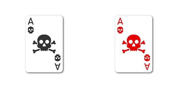 Playing card with skull icon Vector illustration