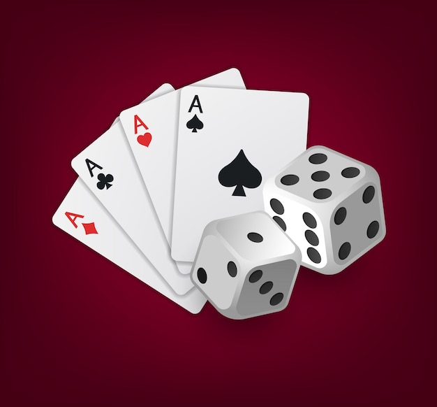 playing cards and dice casino logo online casino concept