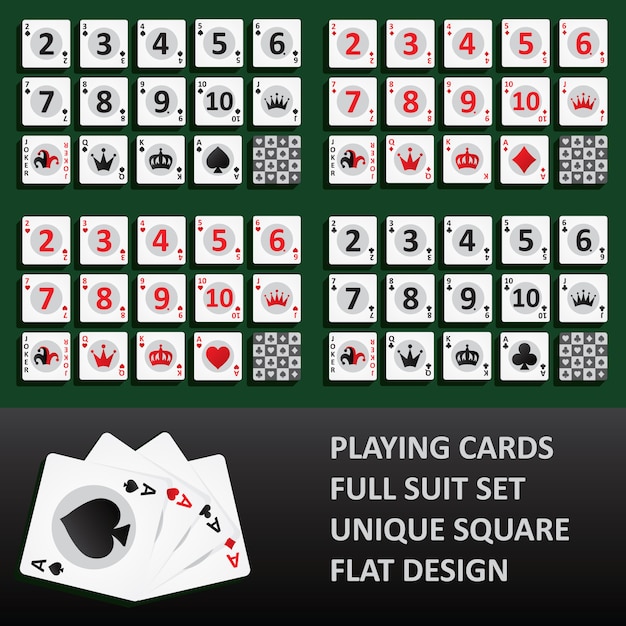 Vector playing cards, full suit set