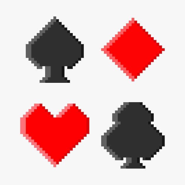 Playing cards icon pixel art