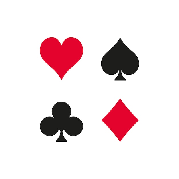 Playing cards suit vector collection with white background