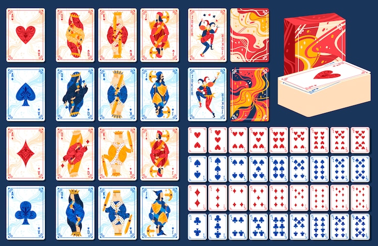 Vector 玩遊戲卡片的向量插圖集.
