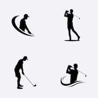 Playing golf pose vector illustration symbol