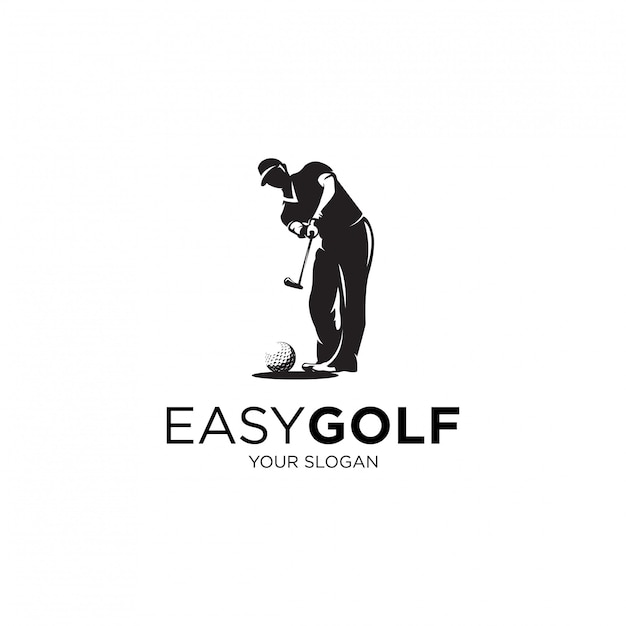 골프 실루엣 로고 삽화를 재생