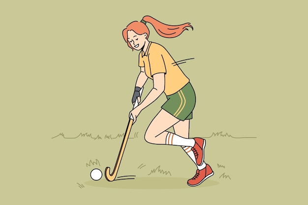 Giocare a golf e concetto di sport ragazza teenager sorridente che gioca a golf con il club che indossa abbigliamento sportivo