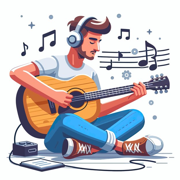 Vector playing guitar