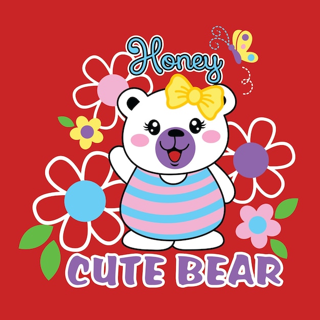 playing happy cute bear vector