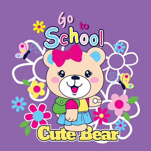 Playing happy cute bear vector