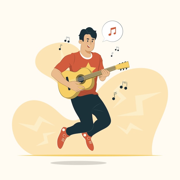 Playing music concept illustration