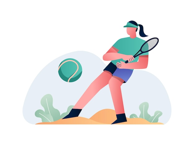 Vector playing tennis illustration