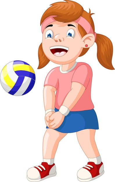 playing volleyball