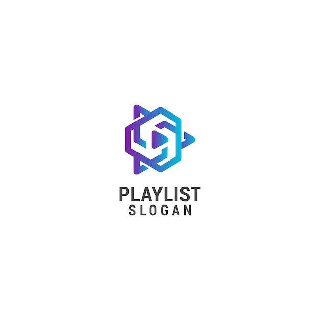 Vettore premium di lusso del modello di progettazione dell'icona del logo della playlist