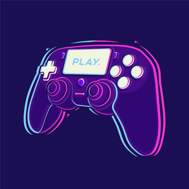 Playstation stick controller cartoon afbeelding Premium Vector