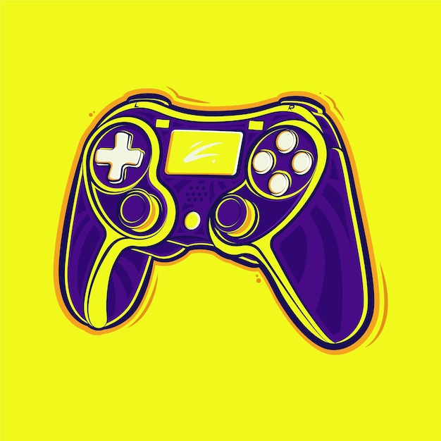 Playstation stick controller cartoon afbeelding Premium Vector