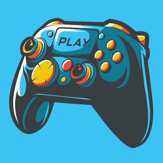 Playstation stick controller kunst illustratie