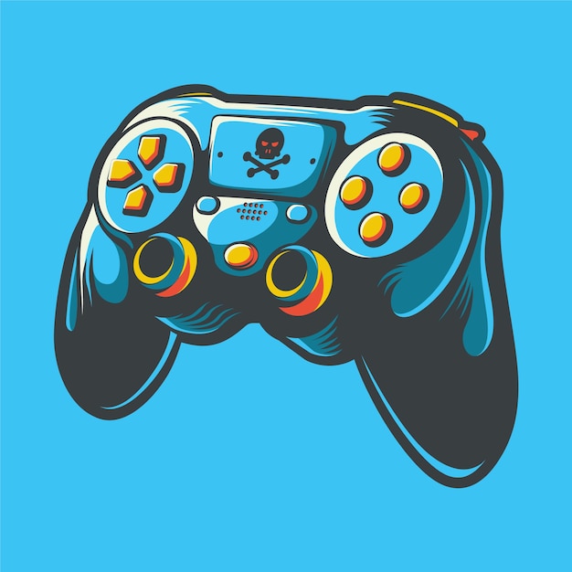 Playstation stick controller kunst illustratie