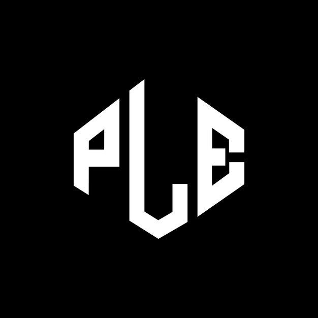벡터 다각형 모양의 ple 글자 로고 디자인 (ple 다각형 및 큐브 모양 로고 디자인) ple 육각형 터 로고 템플릿 (백색과 검은색) ple 모노그램 비즈니스 및 부동산 로고