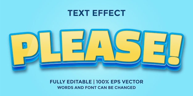 Vector please editable text effect template