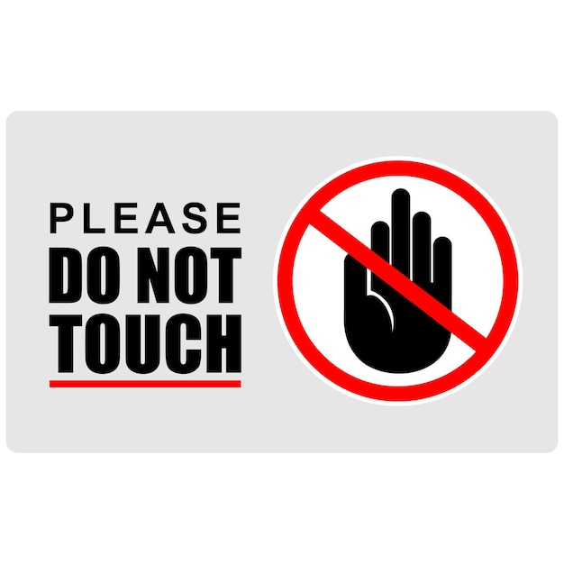 Vector please do not touch sticker vector