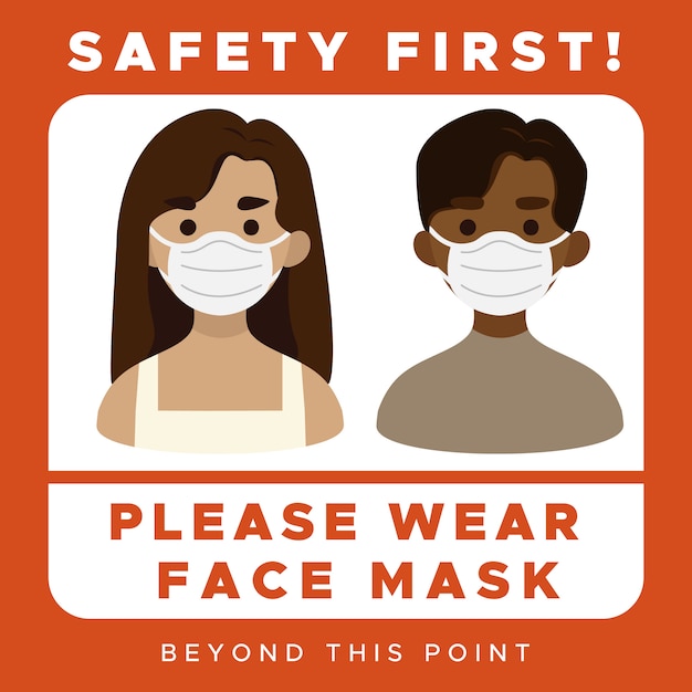 Please wear face mask sign