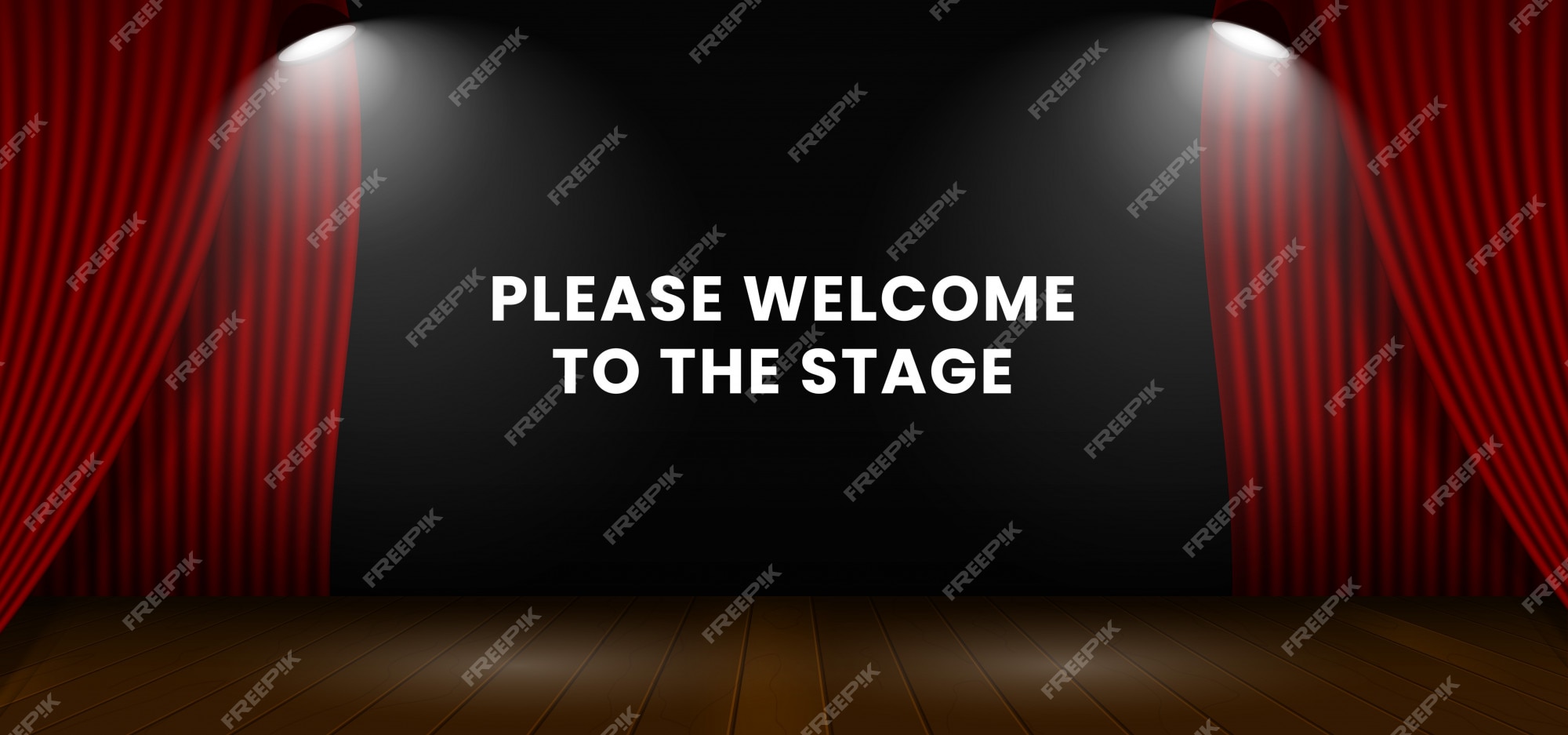 Premium Vector | Please welcome to the stage. open red theater stage  curtain backdrop.