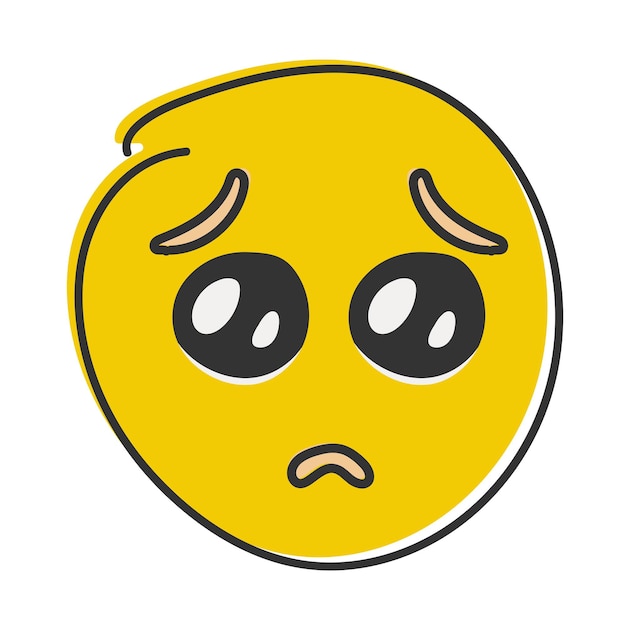 Pleitende face-emoji Gele face-emoji met een kleine frons en grote ogen alsof hij smeekt of smeektPopulaire chat-elementen