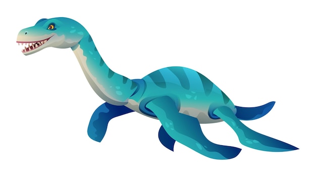 Vector plesiosaurus dinosaurus vectorillustratie geïsoleerd op witte achtergrond