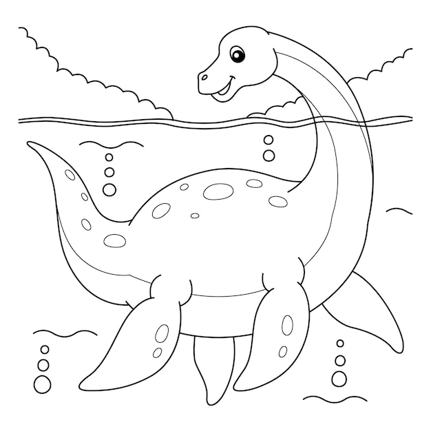 Plesiosaurus kleurplaat voor kinderen