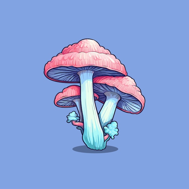 pleurotus eryngii kawaii cartoon illustratie