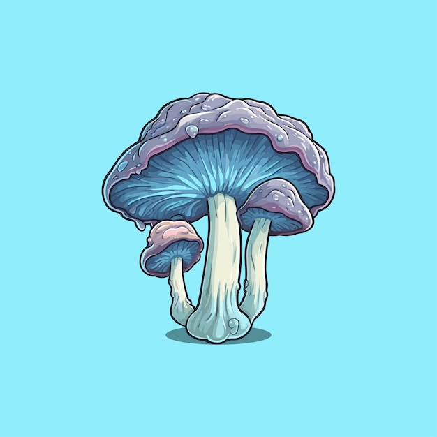 pleurotus eryngii kawaii cartoon illustration