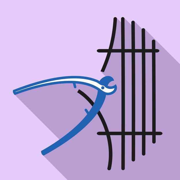 Pliers cut fence icon Flat illustration of pliers cut fence vector icon for web design