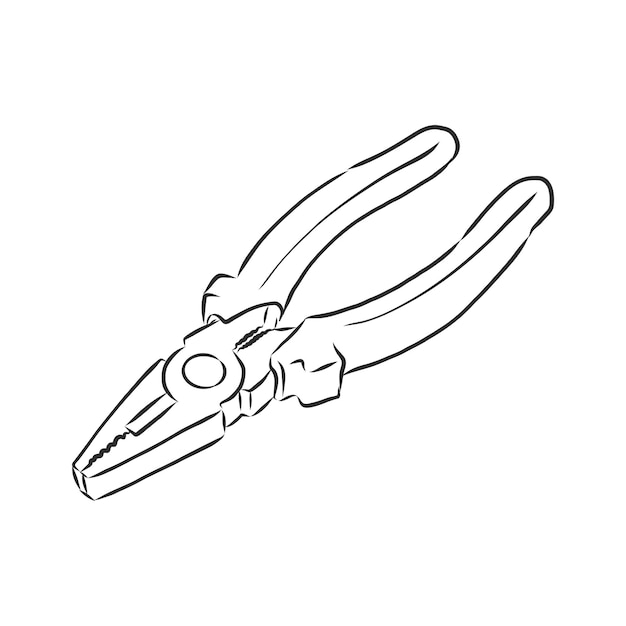 Плоскогубцы клещи ручной инструмент, изолированные на белом фоне Векторная иллюстрация плоскогубцы