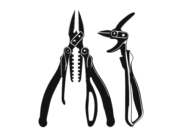 Vector pliers silhouette vector design electric element tools