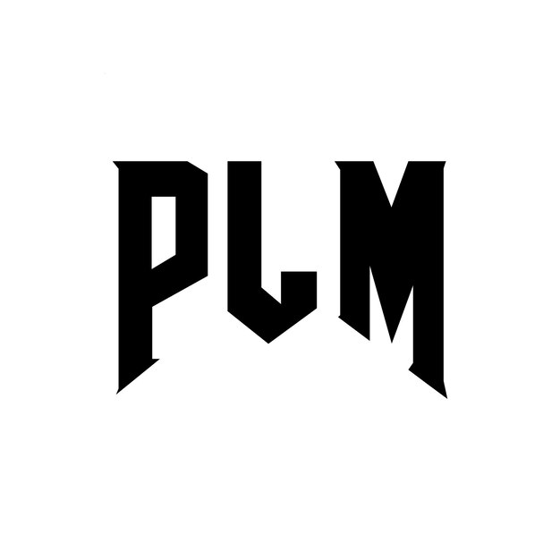 PLM letter logo ontwerp voor technologiebedrijf PLM logo ontwerp zwarte en witte kleurencombinatie PLM logo PLM vector PLM ontwerp PLM icoon PLM alfabet PLM typografie logo ontwerp