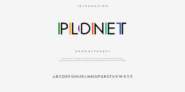 PLONET Современный и творческий дизайн алфавита
