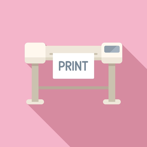 Plotter print icon flat vector Printer machine Ink offset