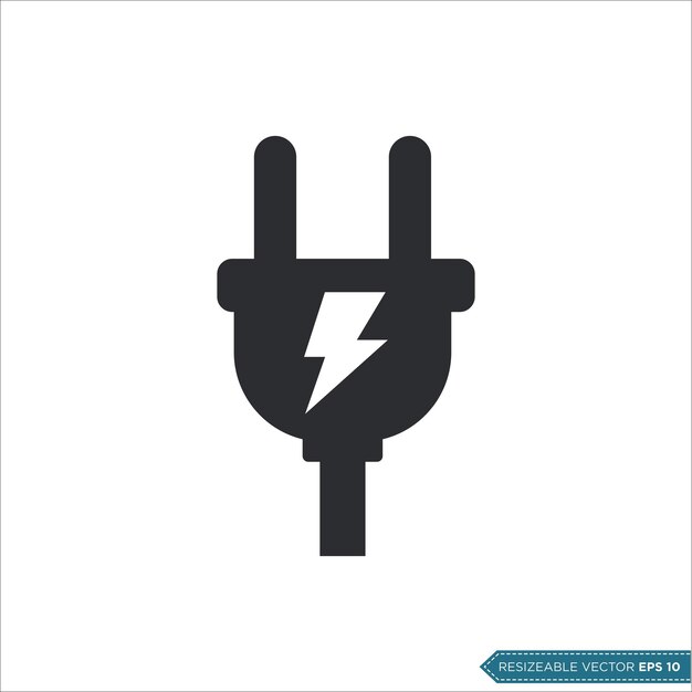 Plug cable icon vector template illustratie ontwerp