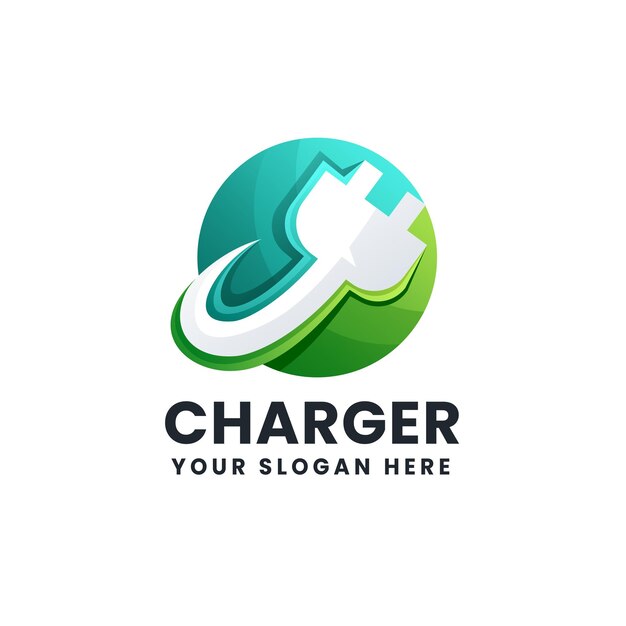 Plug Electric Gradient Logo Vector Icon Illustration