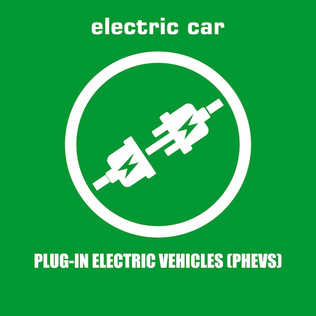 Vector plug in electric vehicles icon and logo vector