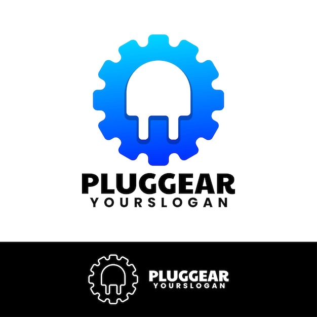 Вектор Дизайн логотипа plug gear