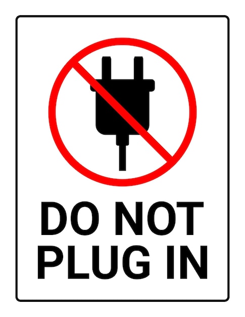 Vector do not plug in sign