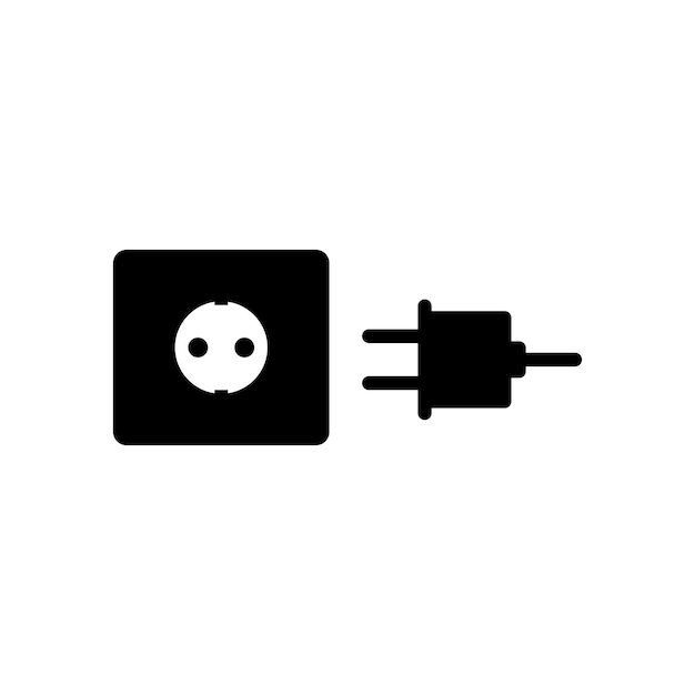 Plug and socket icon vector logo design template