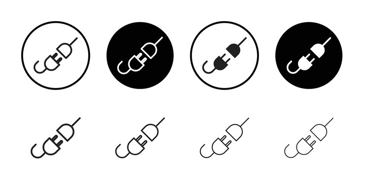 Vector plugin icon simple thin outline
