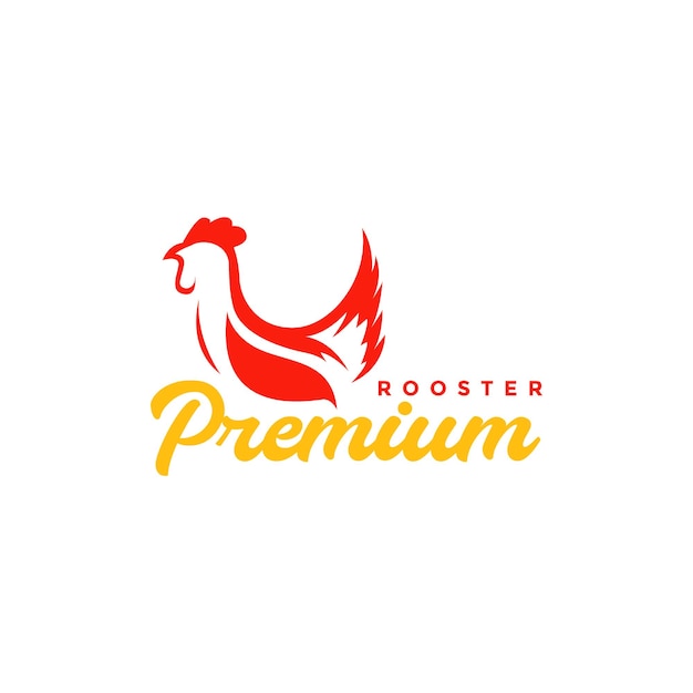 Pluimvee kip haan vlees kam moderne eenvoudige vorm logo ontwerp vector