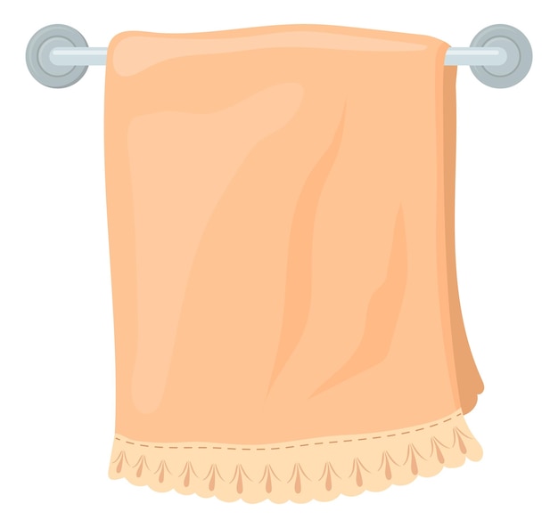 Pluizige handdoek Opknoping zachte doek Cartoon textiel geïsoleerd op witte achtergrond