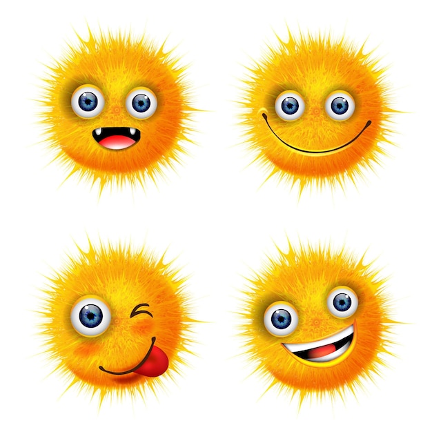 Pluizige schattige emoji