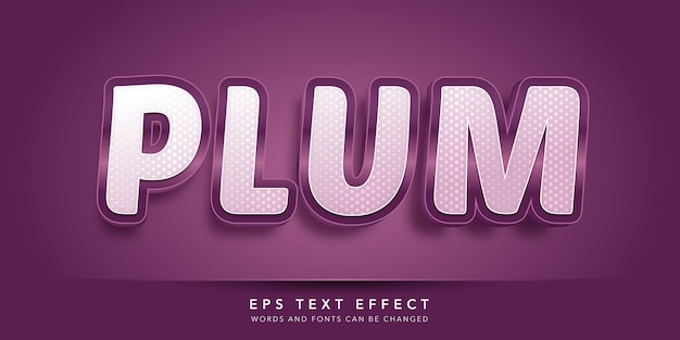 plum 3d editable text effect