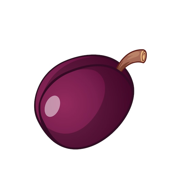 Plum cartoon vector icon